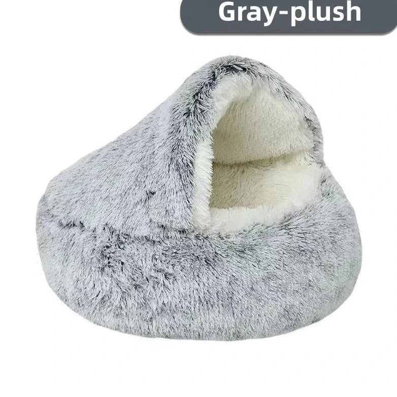 The Cozy Shell Pet Bed - Plush Cave Sanctuary - Petmartopia