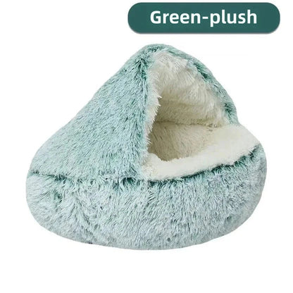 The Cozy Shell Pet Bed - Plush Cave Sanctuary - Petmartopia