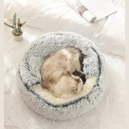 The Cozy Shell Pet Bed - Plush Cave Sanctuary - Petmartopia