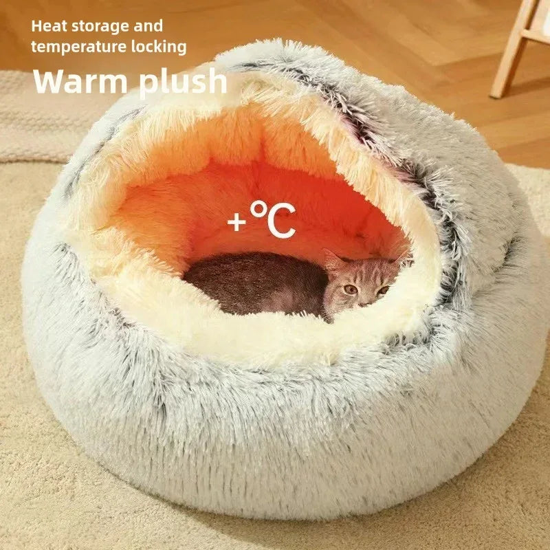 The Cozy Shell Pet Bed - Plush Cave Sanctuary - Petmartopia