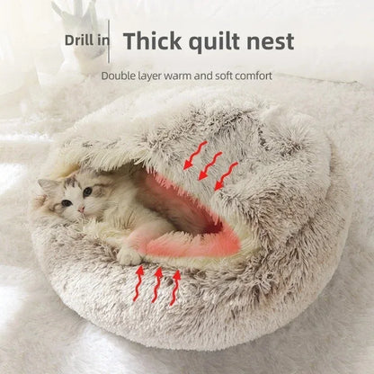 The Cozy Shell Pet Bed - Plush Cave Sanctuary - Petmartopia