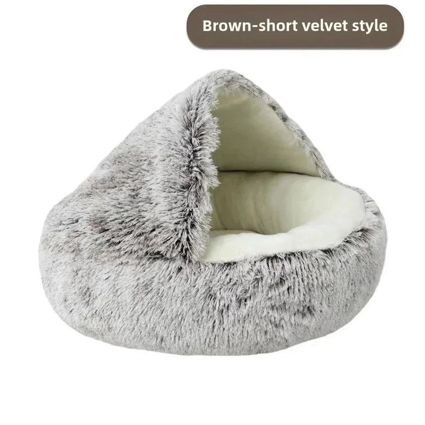 The Cozy Shell Pet Bed - Plush Cave Sanctuary - Petmartopia
