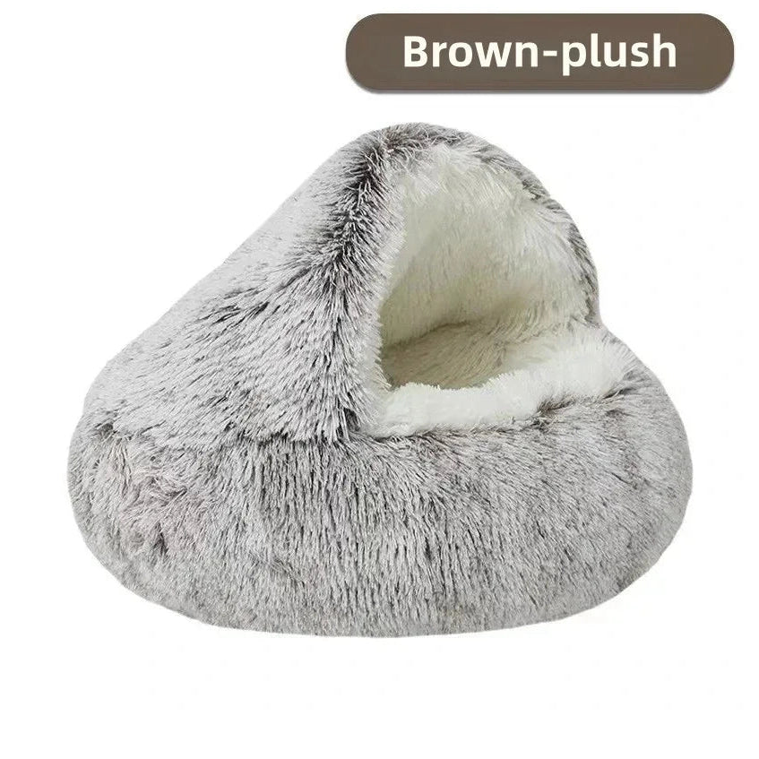The Cozy Shell Pet Bed - Plush Cave Sanctuary - Petmartopia