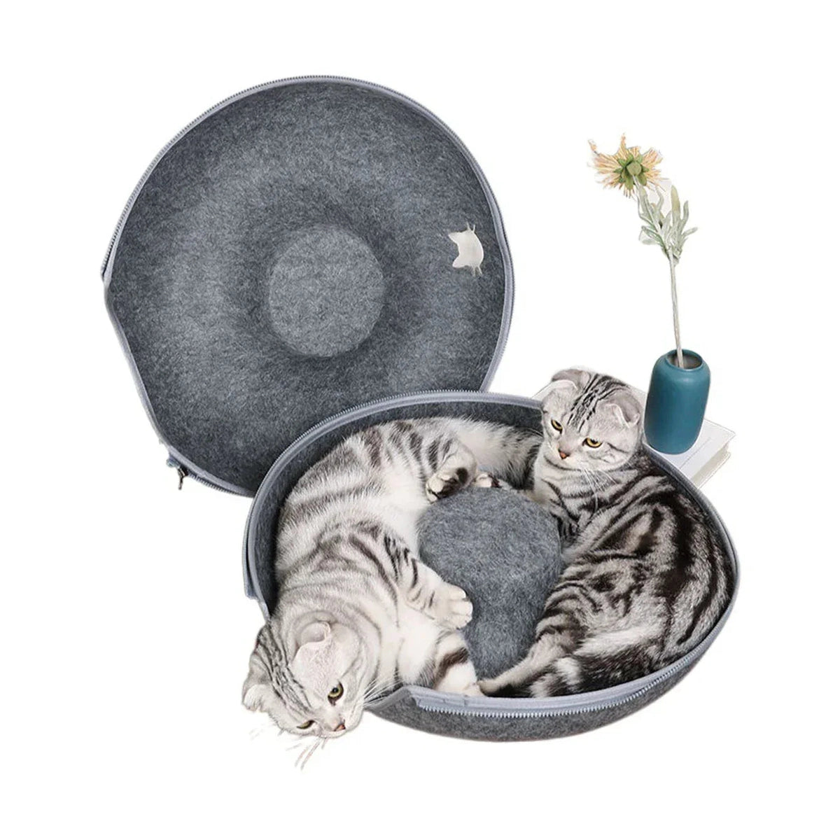 Tunnel Donut Cat Bed - Interactive Play & Sleep Combo - Petmartopia