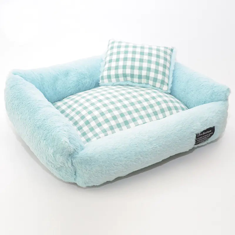 Washable Velvet Pet Bed - Removable Cover