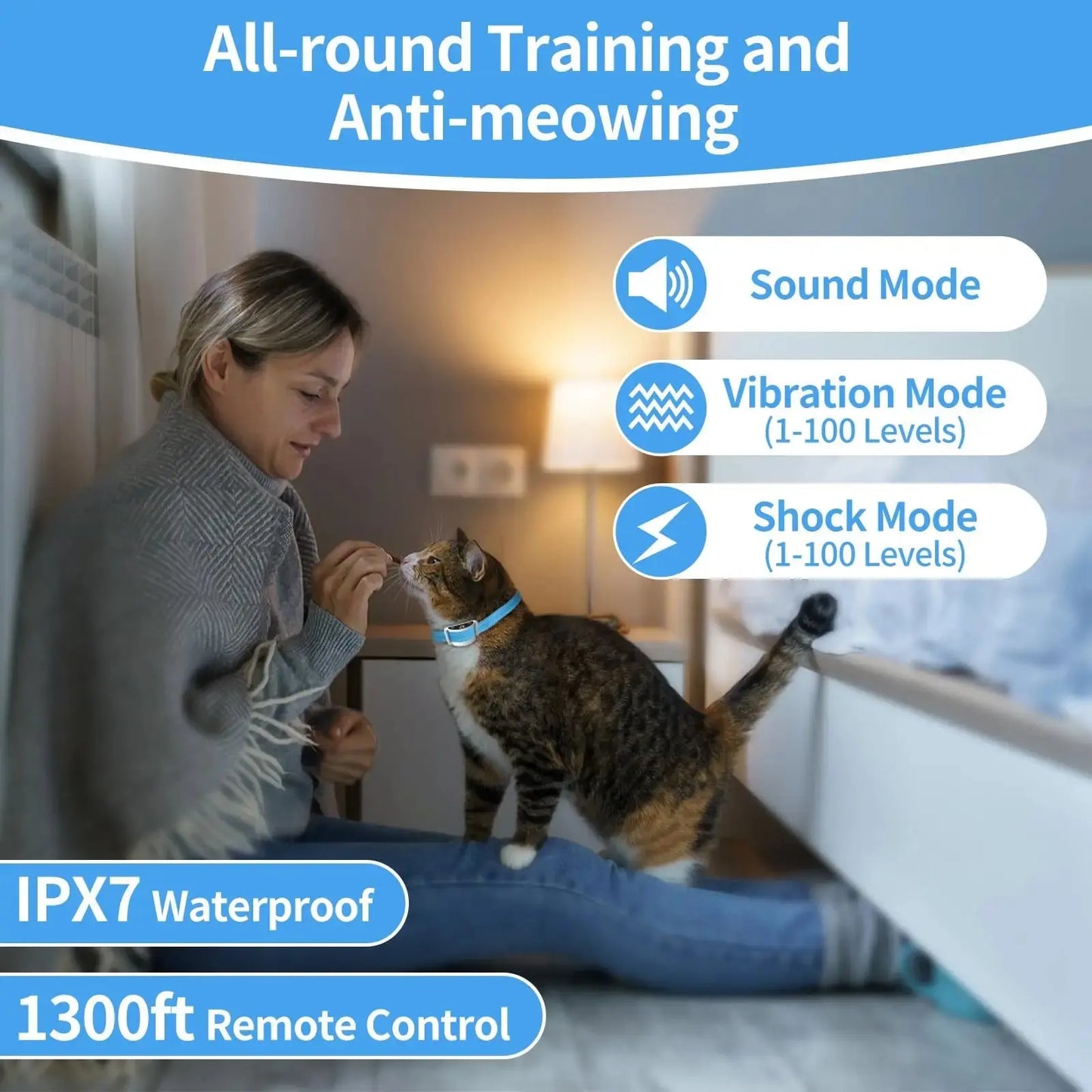 Anti Meow Cat Collar - Calming Comfort by Petmartopia - Petmartopia