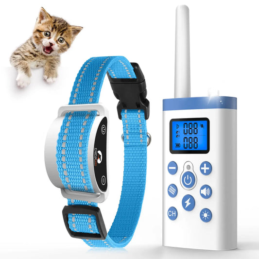 Anti-Meow Cat Collar with remote control, designed to reduce excessive meowing for a peaceful night.