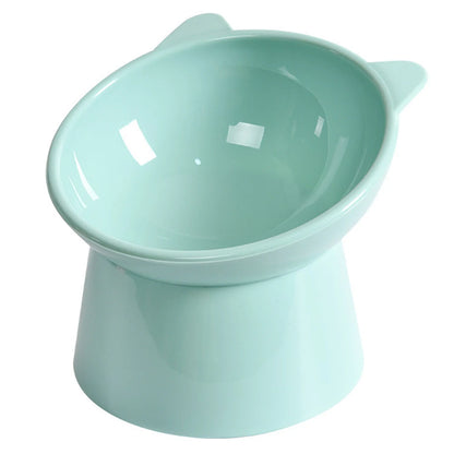 Blue Anti Vomiting Ergonomic Raised Cat Bowl
