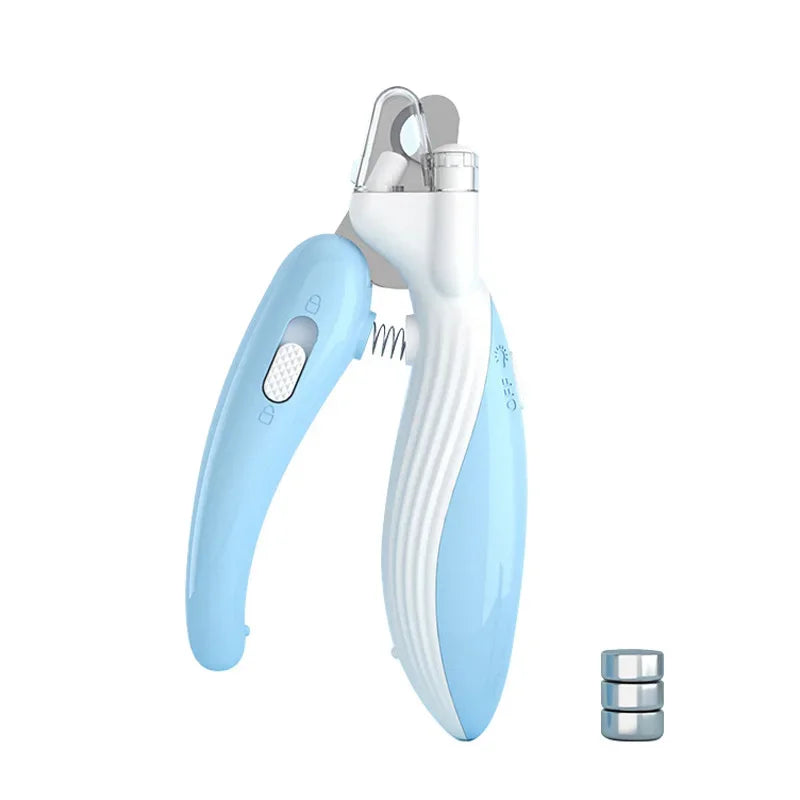 Pet Claw Grooming Nail Clipper with dual wide-angle LED lights for safer pet grooming.