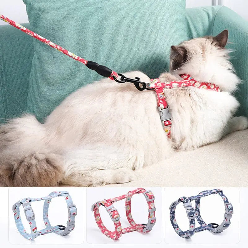 Cat Harness Escape Proof I Shaped Chest Design – Secure Fit - Petmartopia