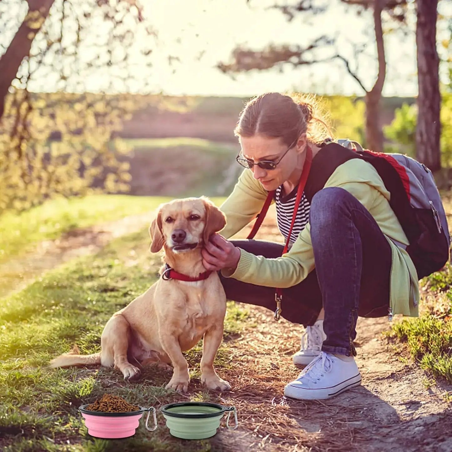 Collapsible Dog Travel Bowl - Portable Foldable Food & Water - Petmartopia