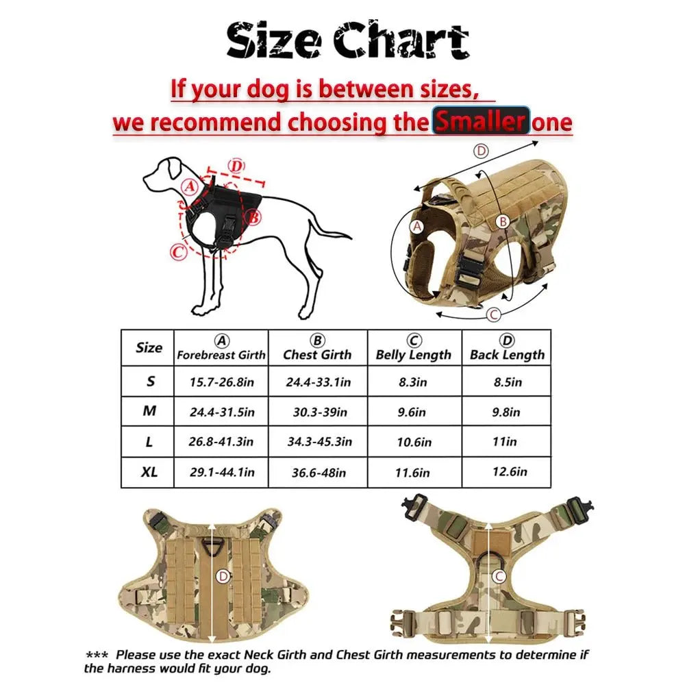 Dog Military Tactical Training Set - Harness, Leash & Collar - Petmartopia