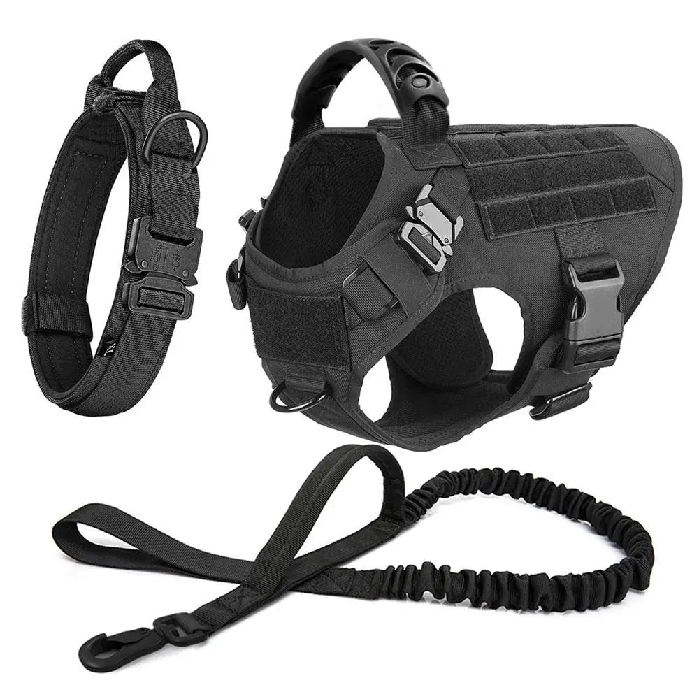 Dog Military Tactical Training Set - Harness, Leash & Collar - Petmartopia