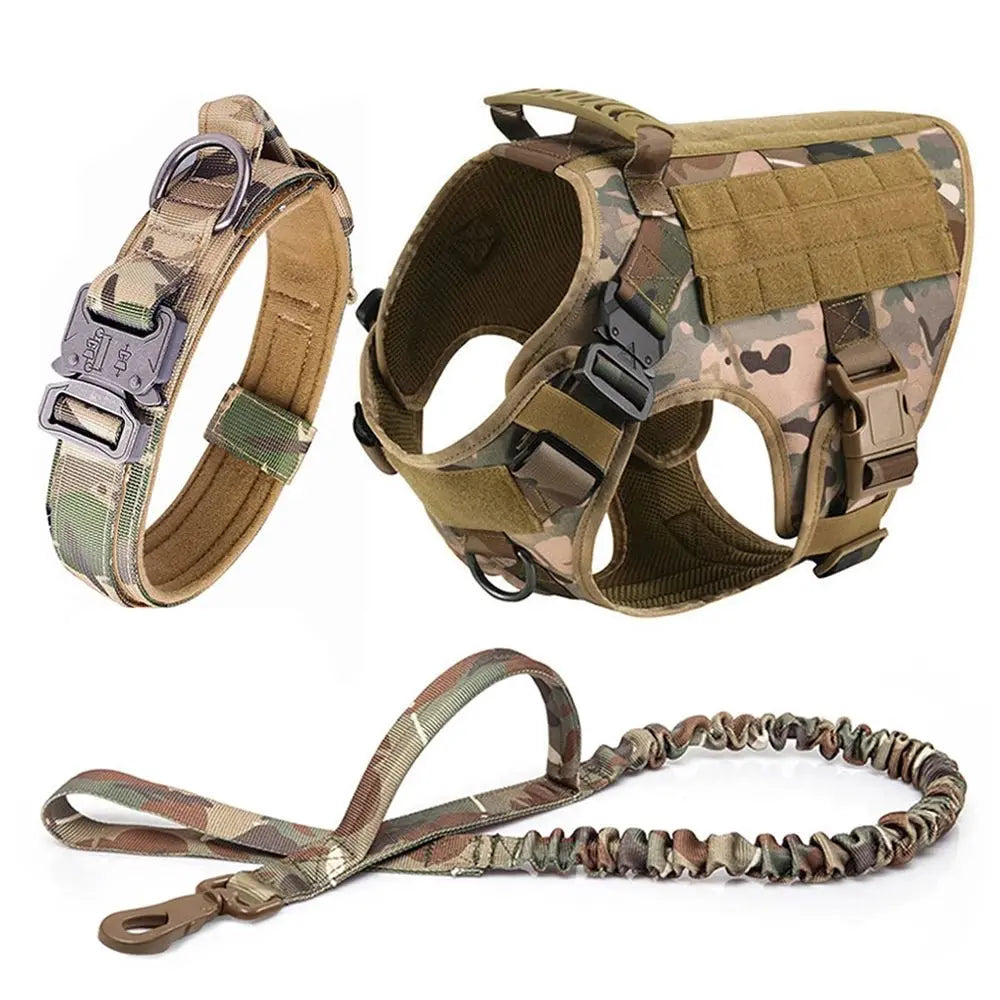 Dog Military Tactical Training Set - Harness, Leash & Collar - Petmartopia