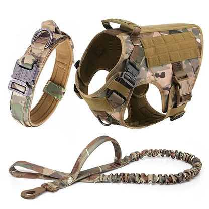 Dog Military Tactical Training Set - Harness, Leash & Collar - Petmartopia