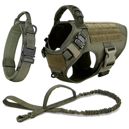 Dog Military Tactical Training Set - Harness, Leash & Collar - Petmartopia