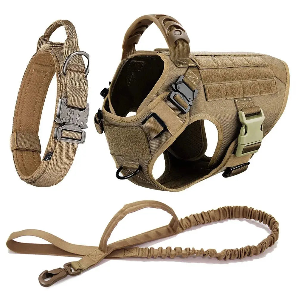 Dog Military Tactical Training Set - Harness, Leash & Collar - Petmartopia