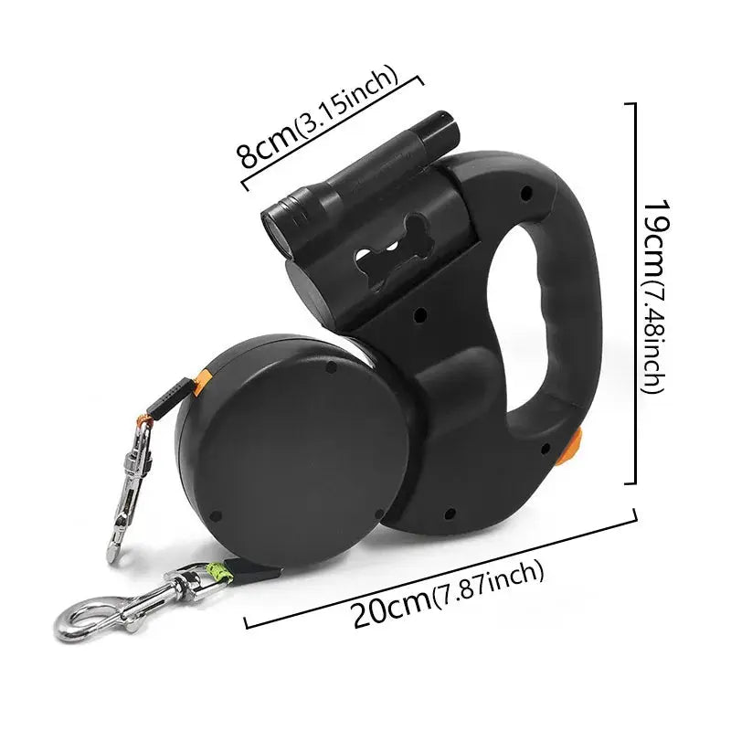 Dual - Pet Tangle - Free Retractable Leash - Walk 2 Dogs at Once - Petmartopia