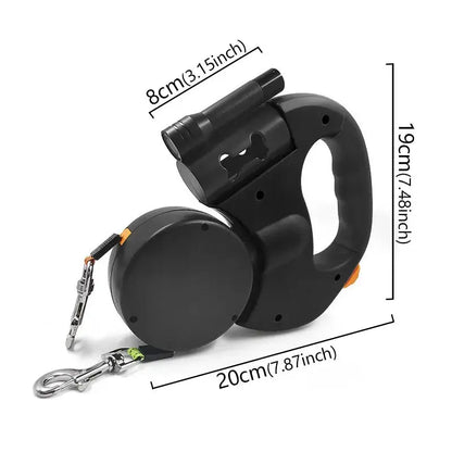 Dual - Pet Tangle - Free Retractable Leash - Walk 2 Dogs at Once - Petmartopia