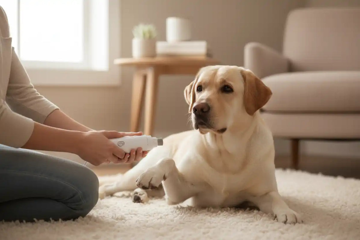 GrindCalm™ Quiet Electric Pet Nail Grinder – Low-Vibration Rechargeable Trimmer
