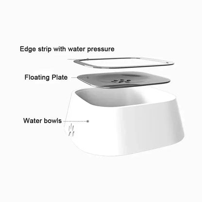 No - Spill Floating Water Bowl - Keep Floors Dry - Petmartopia