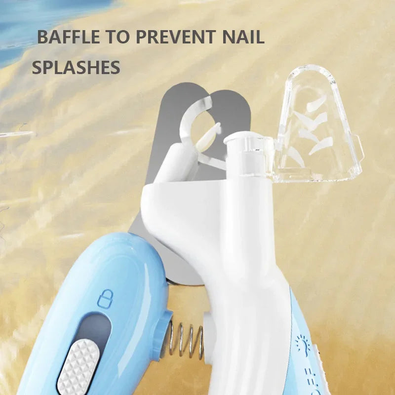 Pet Claw Grooming Nail Clipper with baffle to prevent nail splashes for safer grooming.
