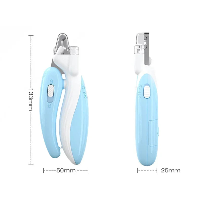 Pet Claw Grooming Nail Clipper with dual LED lights for safe pet nail trimming.
