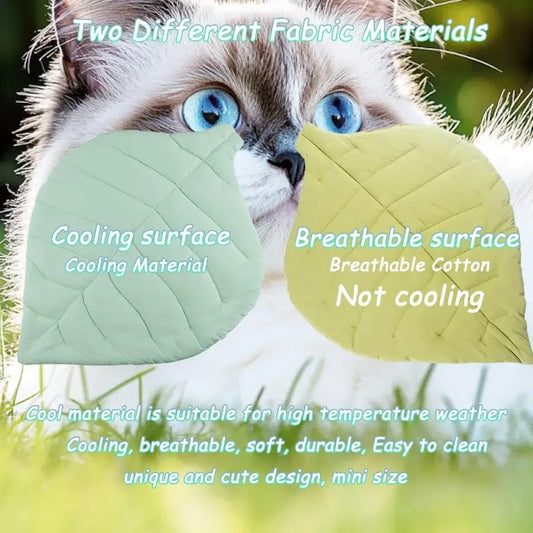 pet cooling mat featuring a cat relaxing on the soft, cooling fabric for warm summer days.