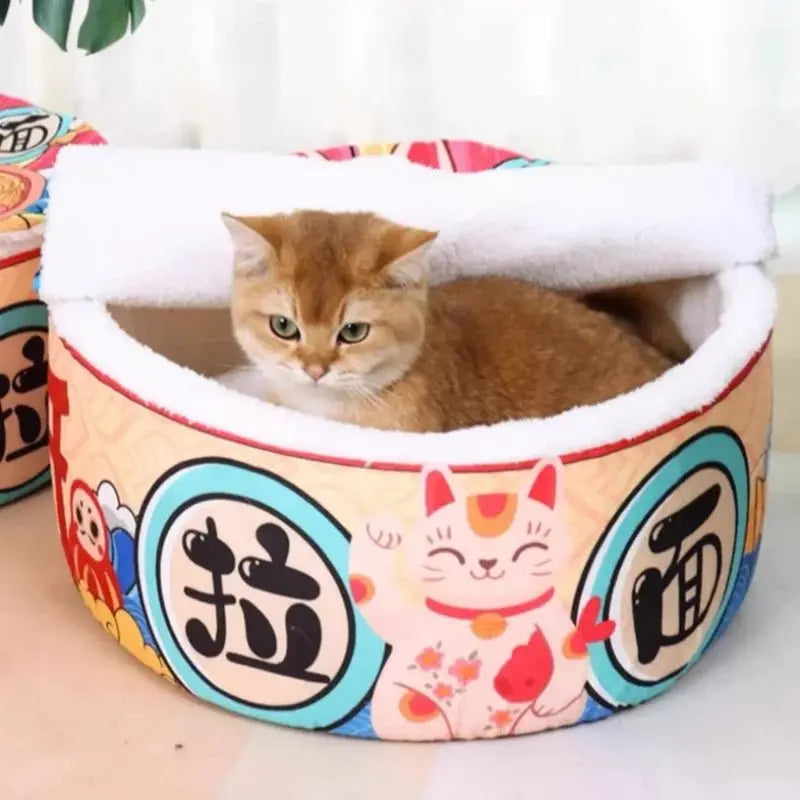 Petmartopia Cat Instant Noodle Cozy Nest — Ramen Bed - Petmartopia