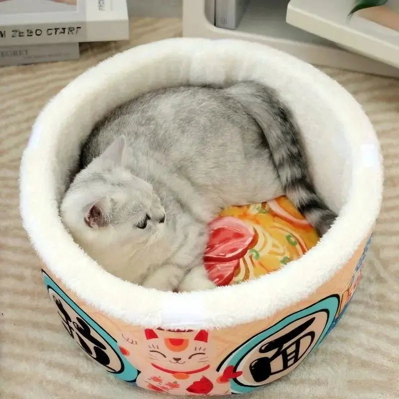 Petmartopia Cat Instant Noodle Cozy Nest — Ramen Bed - Petmartopia