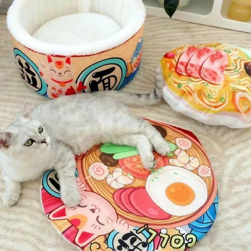 Petmartopia Cat Instant Noodle Cozy Nest — Ramen Bed - Petmartopia
