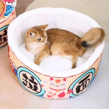 Petmartopia Cat Instant Noodle Cozy Nest — Ramen Bed - Petmartopia