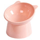 Pink Anti Vomiting Ergonomic Raised Cat Bowl