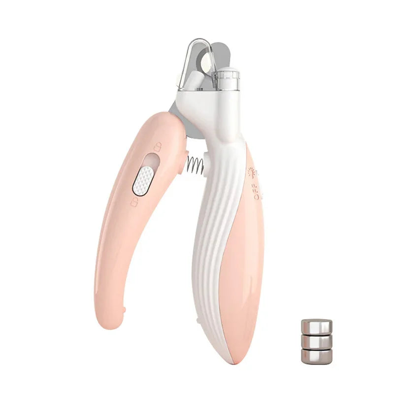 Pet Claw Grooming Nail Clipper with built-in LED lights for safe nail trimming.