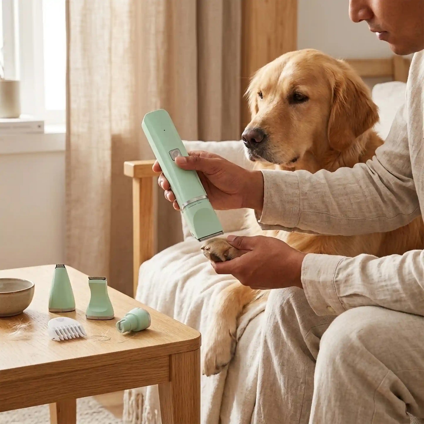 UltraQuiet™ 4-in-1 Precision Pet Grooming Kit – Clipper, Trimmer & Nail Grinder (USB-C)
