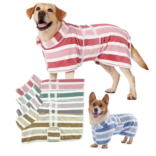 Quick dry pet towels featuring super absorbent microfiber bathrobe for fast drying dog grooming.