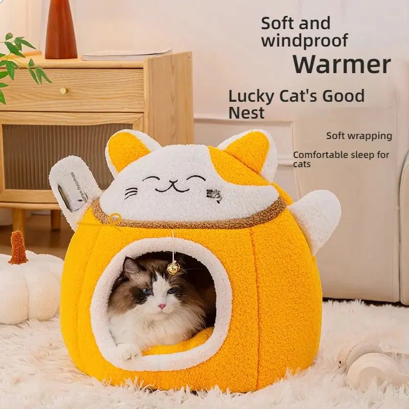 Semi Enclosed Comfortable Cat Nest: Petmartopia Orthopedic - Petmartopia