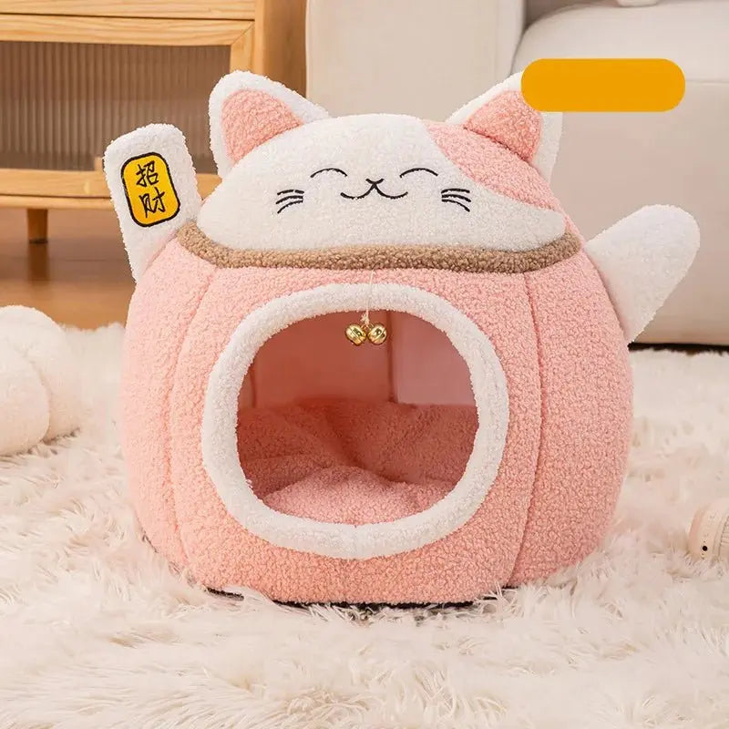 Semi Enclosed Comfortable Cat Nest: Petmartopia Orthopedic - Petmartopia