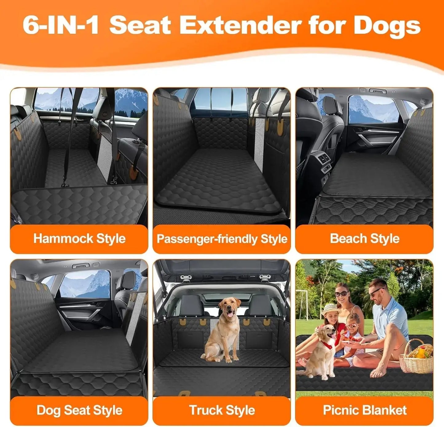 Waterproof Dog Car Seat Cover - Protects Seats from Mud & Hair - Petmartopia