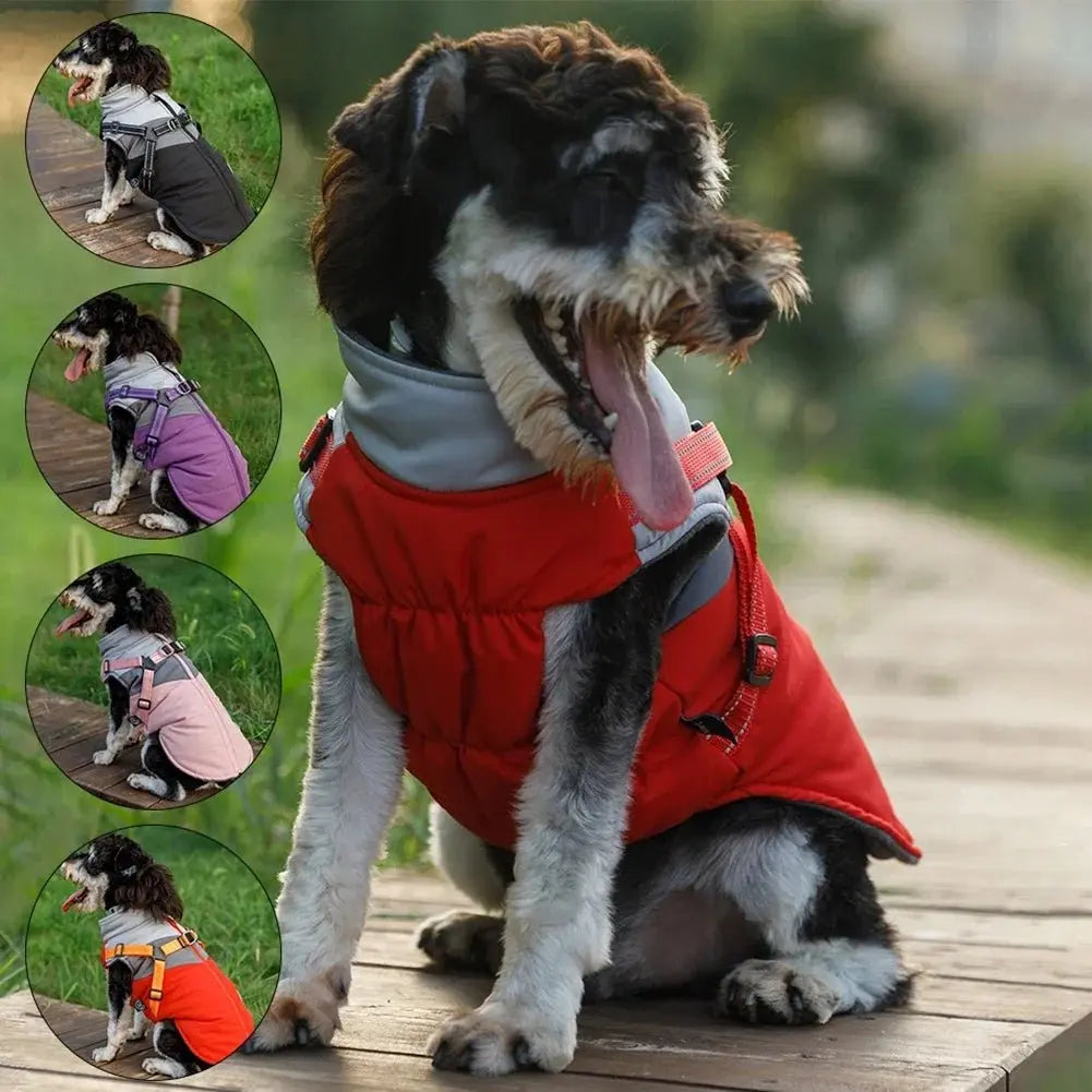 Waterproof Warm Harness Jacket - Reflective Dog Coat - Petmartopia