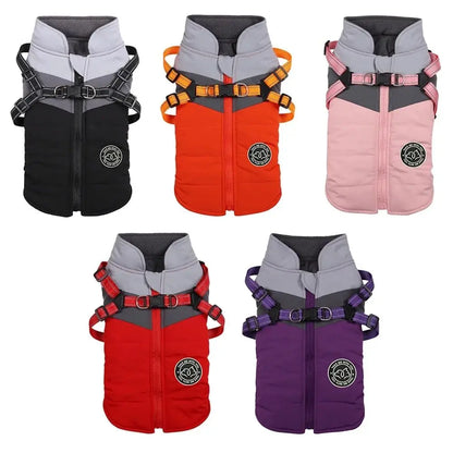 Waterproof Warm Harness Jacket - Reflective Dog Coat - Petmartopia