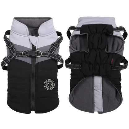 Waterproof Warm Harness Jacket - Reflective Dog Coat - Petmartopia