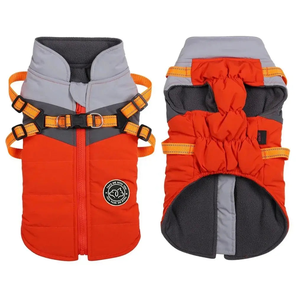 Waterproof Warm Harness Jacket - Reflective Dog Coat - Petmartopia